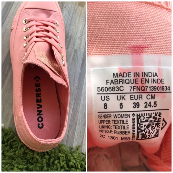 NWT Converse Adult Vulc Ctas Pure Peach🍑 W AUTHEN - Picture 5 of 8